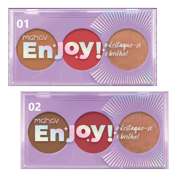4 Paleta Contorno Blush Iluminador Enjoy Mahav Atacado Foto 1