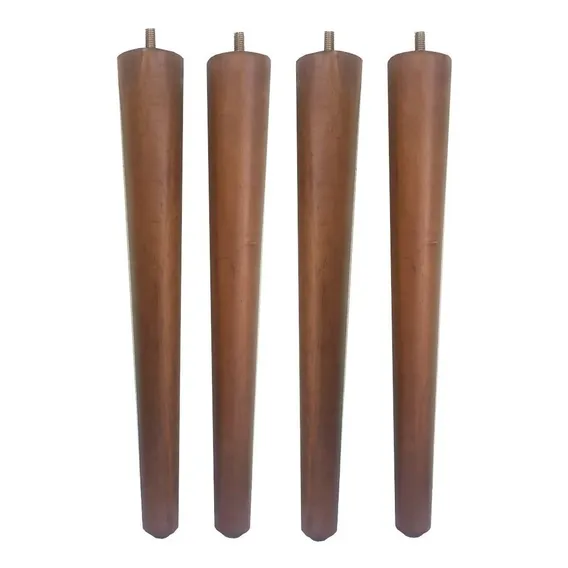 4 Pé Palito 30cm Amêndoa Imbuia Puff Recamier Sofá Poltrona Cor Marrom-claro Foto 1