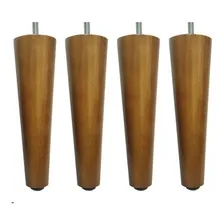4 Pé Palito 30cm Com Rosca 5/16 Sofá Poltrona Recamier Puff Cor Amêndoa Marrom Claro Foto  mini 1