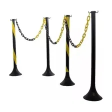 4 Pedestais Organizar Filas Sinalização + 15 M Corrente P Pedestal Zebrados Foto mini 1
