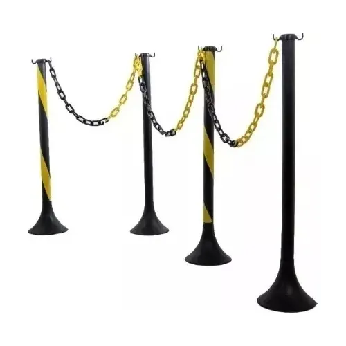 4 Pedestais Organizar Filas Sinalização + 15 M Corrente P Pedestal Zebrados Foto 1