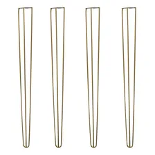 4 Pés De Metal 60 Cm Hairpin Legs Aparador Dourado Foto  mini 1