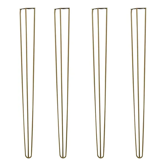 4 Pés De Metal 60 Cm Hairpin Legs Aparador Dourado Foto 1