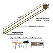 4 Pés De Metal 60 Cm Hairpin Legs Aparador Dourado Foto mini  2