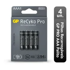 4 Pilhas Aaa Gp Recyko Pro Recarregável Palito 1.2v 800 Mah Foto mini 4
