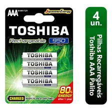 4 Pilhas Recarregáveis AAA 1,2V 950mAh Foto mini 1