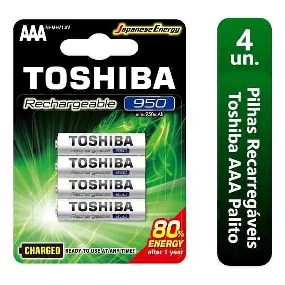 4 Pilhas Recarregáveis AAA 1,2V 950mAh Foto 1