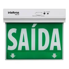 4 Placas De Saída Emergência Led Verde Dupla Face Intelbras Cor Branco 110V/220V Foto mini 1