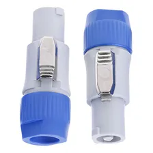 4 Plug Conector Speakon Macho Linha Powercon 3 Vias C/ Trava Cor Branco/azul Foto mini 3