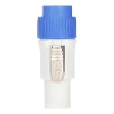4 Plug Conector Speakon Macho Linha Powercon 3 Vias C/ Trava Cor Branco/azul Foto mini 4