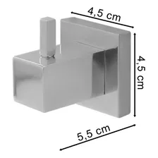 4 Porta Toalha Cabide Simples Cromado Para Banheiro Cor Polido Foto mini  2