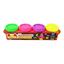 4 Potinhos De Massinhas Infantil Cores Neon 110g 3620 Sunny Foto mini 1
