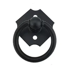 4 Puxador De Gavetas Armário Rustico Argola /preto 38x38mm Foto mini 2