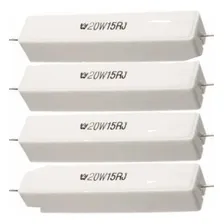 4 Resistor 20w 15r 15 Ohms Axial Porcelana Branco Foto mini 1