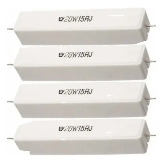 4 Resistor 20w 15r 15 Ohms Axial Porcelana Branco Foto 1