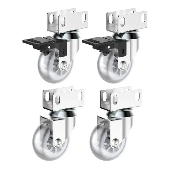 4 Roda Rodinha Anti Risco Silicone 50mm Chapa U 16mm 160kg Foto 1
