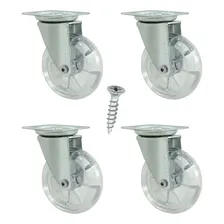 4 Roda Rodízio Rodinha Silicone Anti Risco 75mm 200kg Foto mini 1