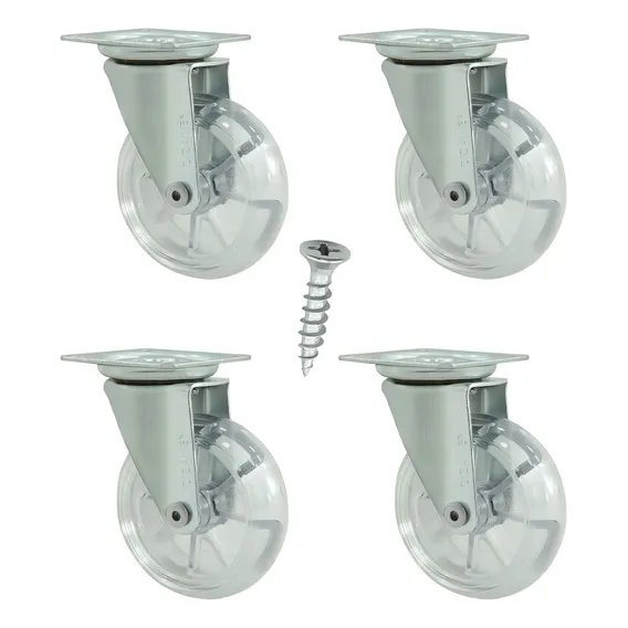 4 Roda Rodízio Rodinha Silicone Anti Risco 75mm 200kg Foto 1