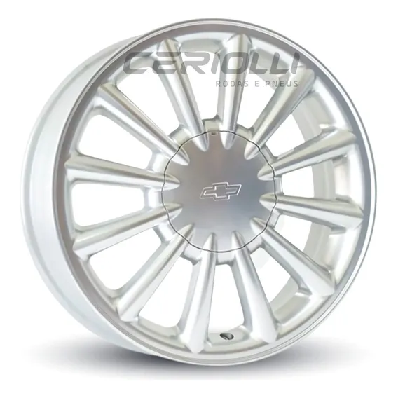 4 Rodas Aro 17 Powertech Chevette 4x100 + 4 Pneus 195 40 17 Cor Prata Especial Foto 1