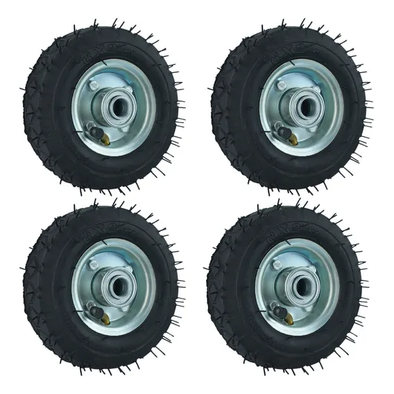 4 Rodas Aro 6x2 C/ Câmara E Pneu Para Carrinho De Carga Foto 1