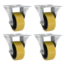 4 RodÃzio Fixo Anti Risco Roda Ferro E Pu 100mm 1200kg Foto mini 1