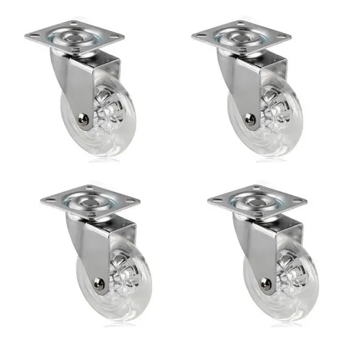 4 Rodízio Giratório Gel 75mm Silicone Roda Sem Trava Foto 1