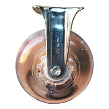 4 Rodizio Rodinha Fixo Gel 75mm Sem Freio Anti Risco 200kg Foto mini 2