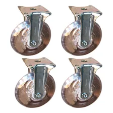 4 Rodizio Rodinha Fixo Gel 75mm Sem Freio Anti Risco 200kg Foto mini 1