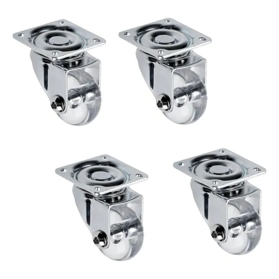 4 Rodizios Gel 35mm Rodinha Silicone Roda Giratoria-s/ Trava Foto 1