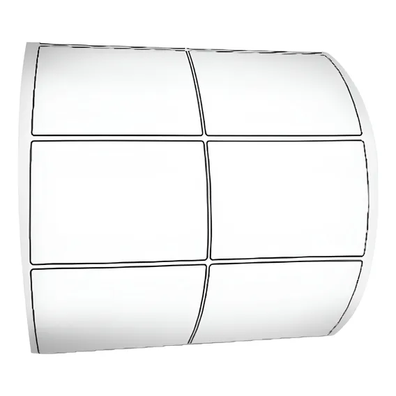 4 Rolos Etiqueta Couchê 40x30 2 Colunas + 4 Ribbons Cera Cor Branco Foto 1