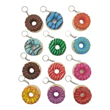 4 Squishy Chaveiros Donuts Macio Anti Stress Apertar Fidget Foto mini 2