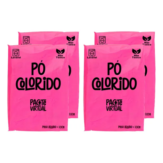 4 Tintas Pó Holi Chá Revelação Escapamento Moto 100g Cada Cor 4 Rosa Foto 1