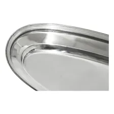 4 Travessa Inox Oval Grande 60 Cm Reforçada Comprida Servir Foto mini  2