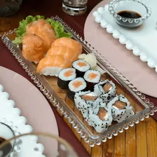 4 Travessas Retangulares Bandeja Petisqueira Cristal Pearl W Foto mini  2