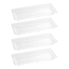 4 Travessas Retangulares Bandeja Petisqueira Cristal Pearl W Foto  mini 1