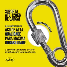 4 Unidades Mosquetão De Aço C/ Trava Rosca Dupla 6 Cm 120 Kg Foto mini 4