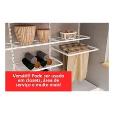 4 Varal Modular Closet Lavanderia 60x50cm Cremalheira Branco Foto mini 4
