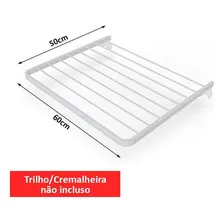 4 Varal Modular Closet Lavanderia 60x50cm Cremalheira Branco Foto mini 3