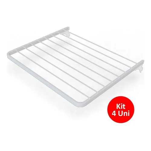 4 Varal Modular Closet Lavanderia 60x50cm Cremalheira Branco Foto 1
