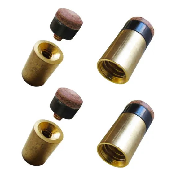 4 Virolas De Rosca De Metal Com Sola Para Taco De Sinuca Bilhar Snooker Virola Ponta 11mm Bilhares Mgk Foto 1
