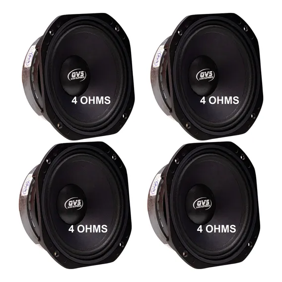 4 Woofer Qvs 8 250rms Medio Grave | 8mgs2504 Ohms Cor Preto Foto 1