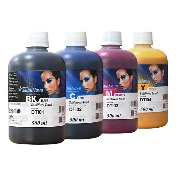 4 X 500ml Tinta Sublimatica Inktec Dti Pra Sistema De Bulk Tinta Kit 4 Cores - Frascos De 500ml Foto 1
