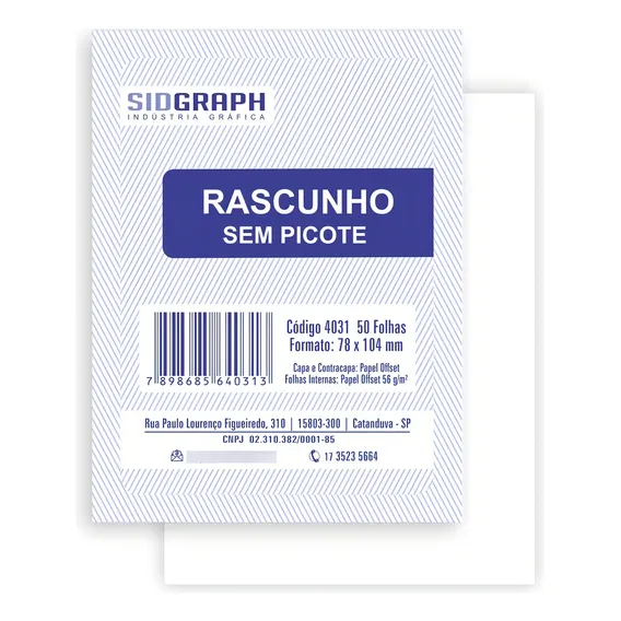 40 Blocos Rascunho Sem Picote 50 Folhas 7,8x10,4cm Foto 1
