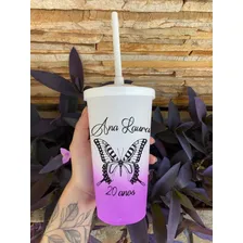 40 Copos Degradê Tampa E Canudo Personalizados Twister 560ml Foto mini 2