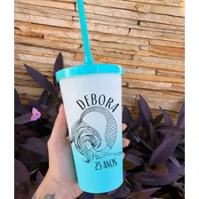 40 Copos Degradê Tampa E Canudo Personalizados Twister 560ml Foto mini 3