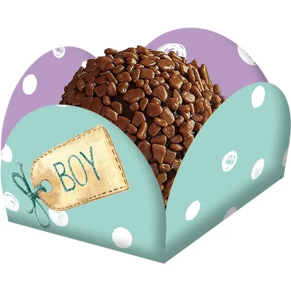 40 Forminha Doces Revelação Lilas Verde Boy Girl Caixeta Foto 1