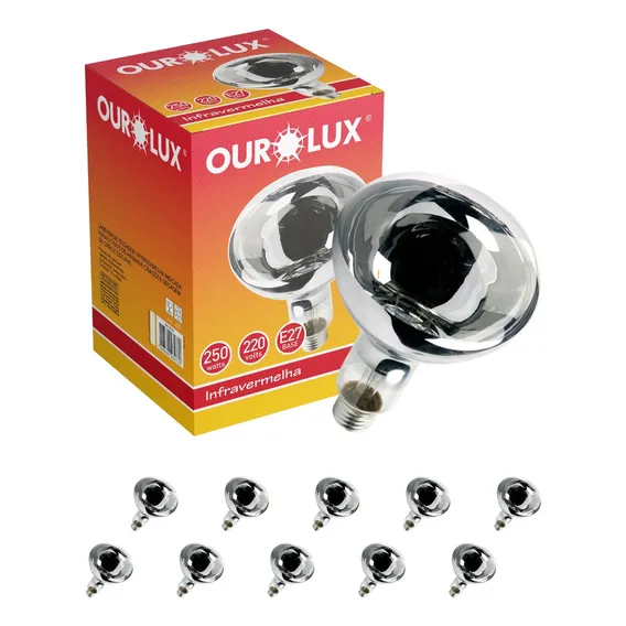 40 Lâmpada Ourolux Secagem Aquecimento 250w 220v E27 Foto 1