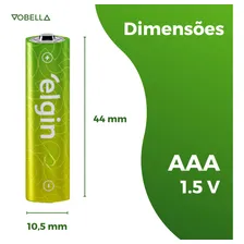 40 Pilhas Alcalina Aaa 3a Palito 1,5v Lr03 5 Blisters Elgin Foto mini  3