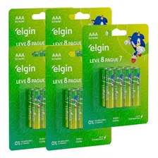 40 Pilhas Alcalina Aaa 3a Palito 1,5v Lr03 5 Blisters Elgin Foto  mini 1