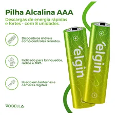 40 Pilhas Alcalina Aaa 3a Palito 1,5v Lr03 5 Blisters Elgin Foto mini  2